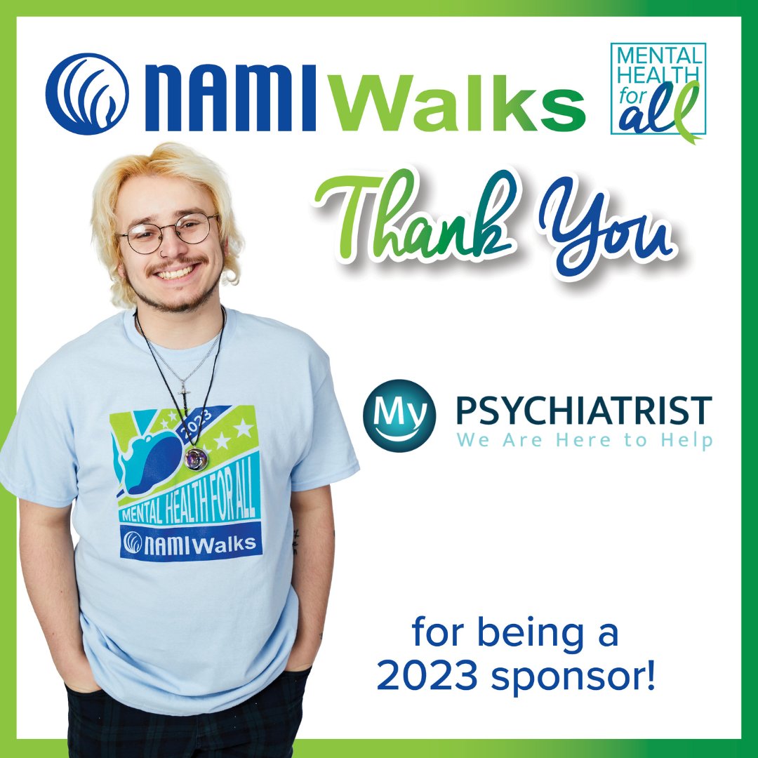 Thank you to <a href="/MyPsychDoc/">My Psychiatrist</a> for becoming a Bronze Sponsor of NAMIWalks! #Together4MH