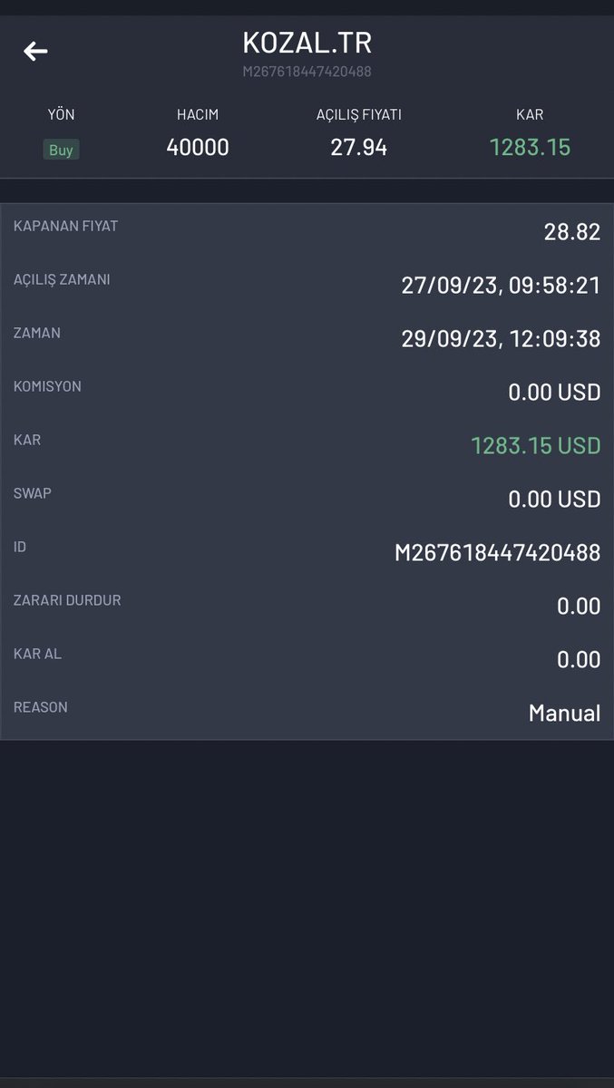 Dolar %5 yükseliyorElinizdeki hisse %4 yükseliyorBu ortamda sizce dolar bazında para kazanmış oluyor musunuz? Peki paranızı dolar bazında borsa yatırdığınızı, dolar kazandığınızı hayal edin!Şu an borsa İstanbul'da tam olarak bunu yapıyoruz. Örnek: Bugün #kozal'dan tam