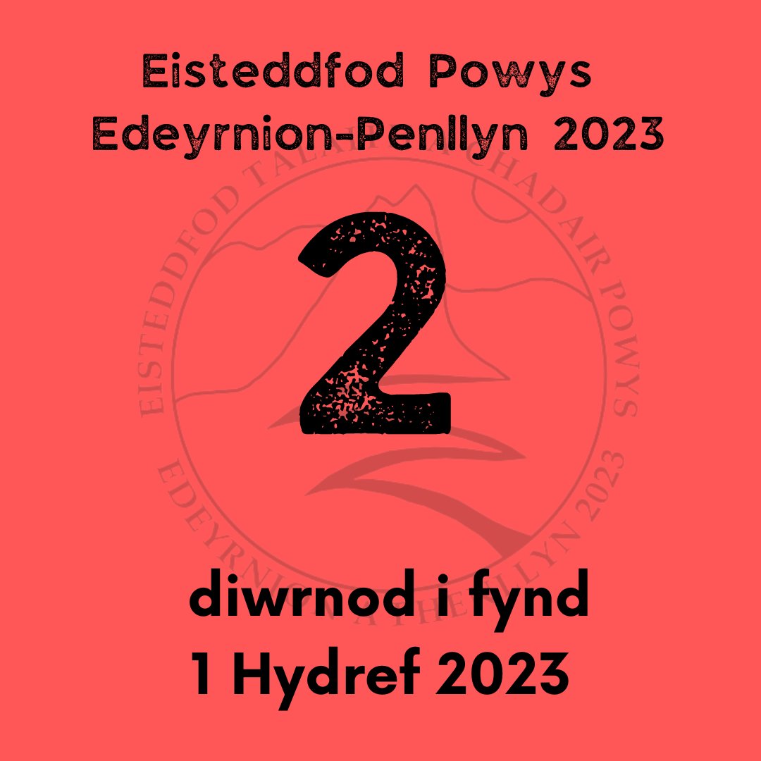❗️❗️DYDDIAD CAU COFRESTRU❗️❗️

2 DIWRNOD I FYND ER MWYN CYSTADLU YN EISTEDDFOD POWYS 2023

Cofrestrwch arlein drwy glicio yma
form.jotform.com/230324196699364