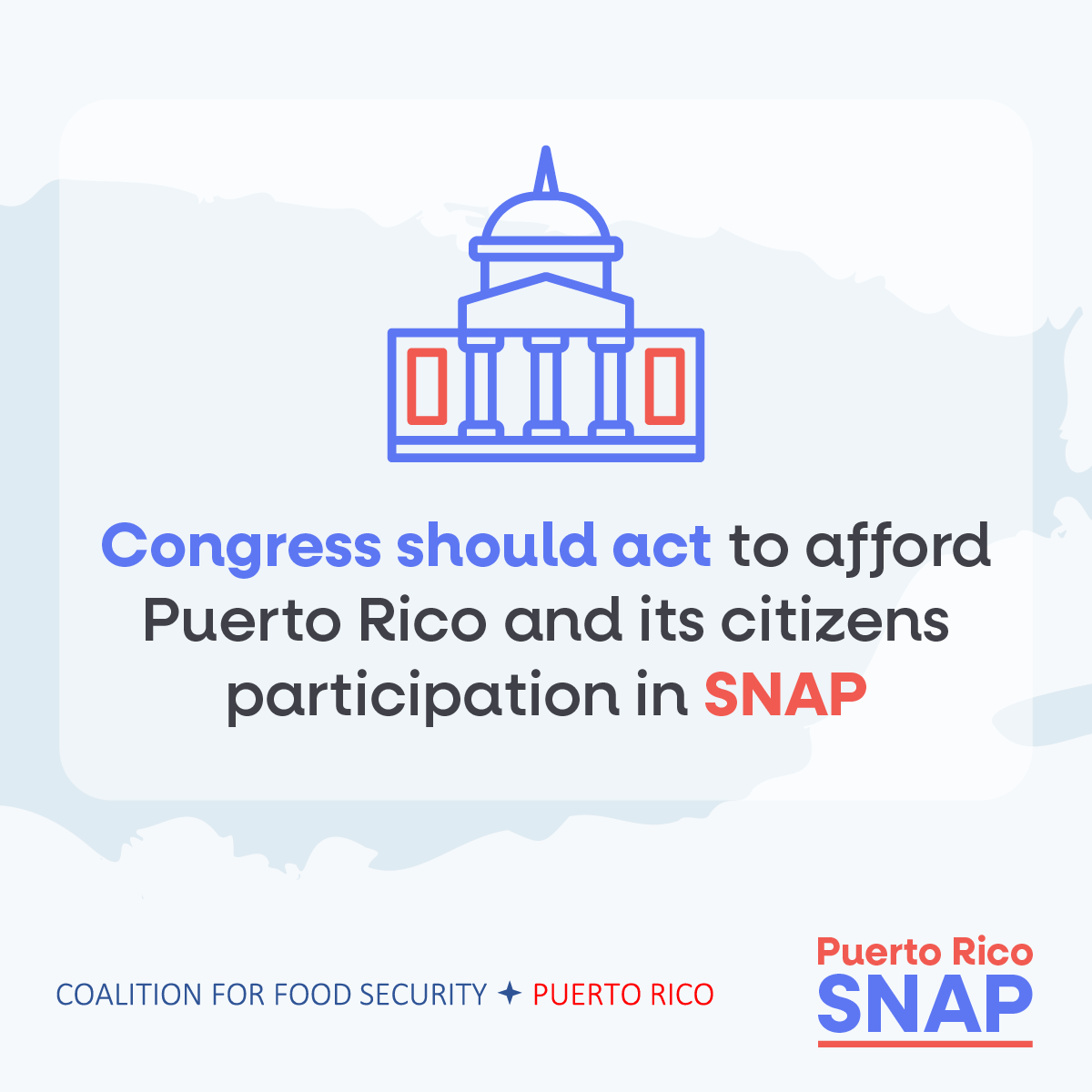 PuertoRicoSNAP's tweet photo. Congress should act to afford Puerto Rico and its citizens rightful participation in the Supplemental Nutrition Assistance Program (SNAP) through #FarmBill2023 and the #PuertoRicoNutritionAssistanceFairnessAct (S. 949 and H.R. 253). Support #PRNAPtoSNAP!

#FoodEquityForPuertoRico https://t.co/wOZS3hK5da