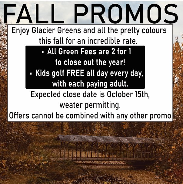 Book online now at glaciergreens.ca or call the clubhouse at 780-968-7654.