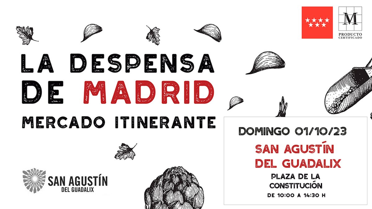 MadridCalidad's tweet photo. 📅 Este domingo el Mercado Itinerante La Despensa de #AlimentosdeMadrid visitará San Agustín del Guadalix

Conoce a los pequeños productores de nuestra región #sinintermediarios

¡Te esperamos!
https://t.co/VhockZ4WdQ

🗺️ Plaza de la Constitución
🕒 De 10 a 14:30 h https://t.co/LqjCoFviZ0