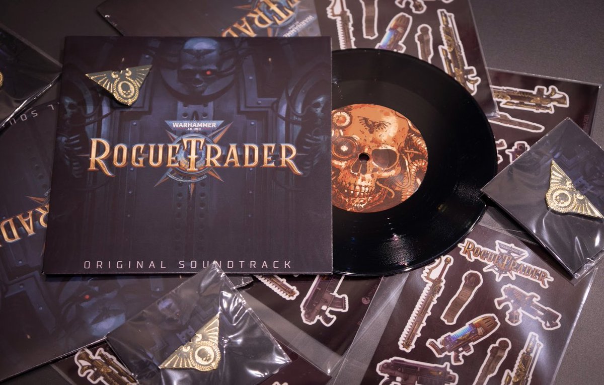 OwlcatGames's tweet photo. How do you think, what music would Rogue Trader companions listen to when they're alone in their quarters?
Share the guesses in your quote retweet of this post and take part in a random giveaway of cool merch, including a vinyl record with the game's main theme! https://t.co/oKgp2c3bSn