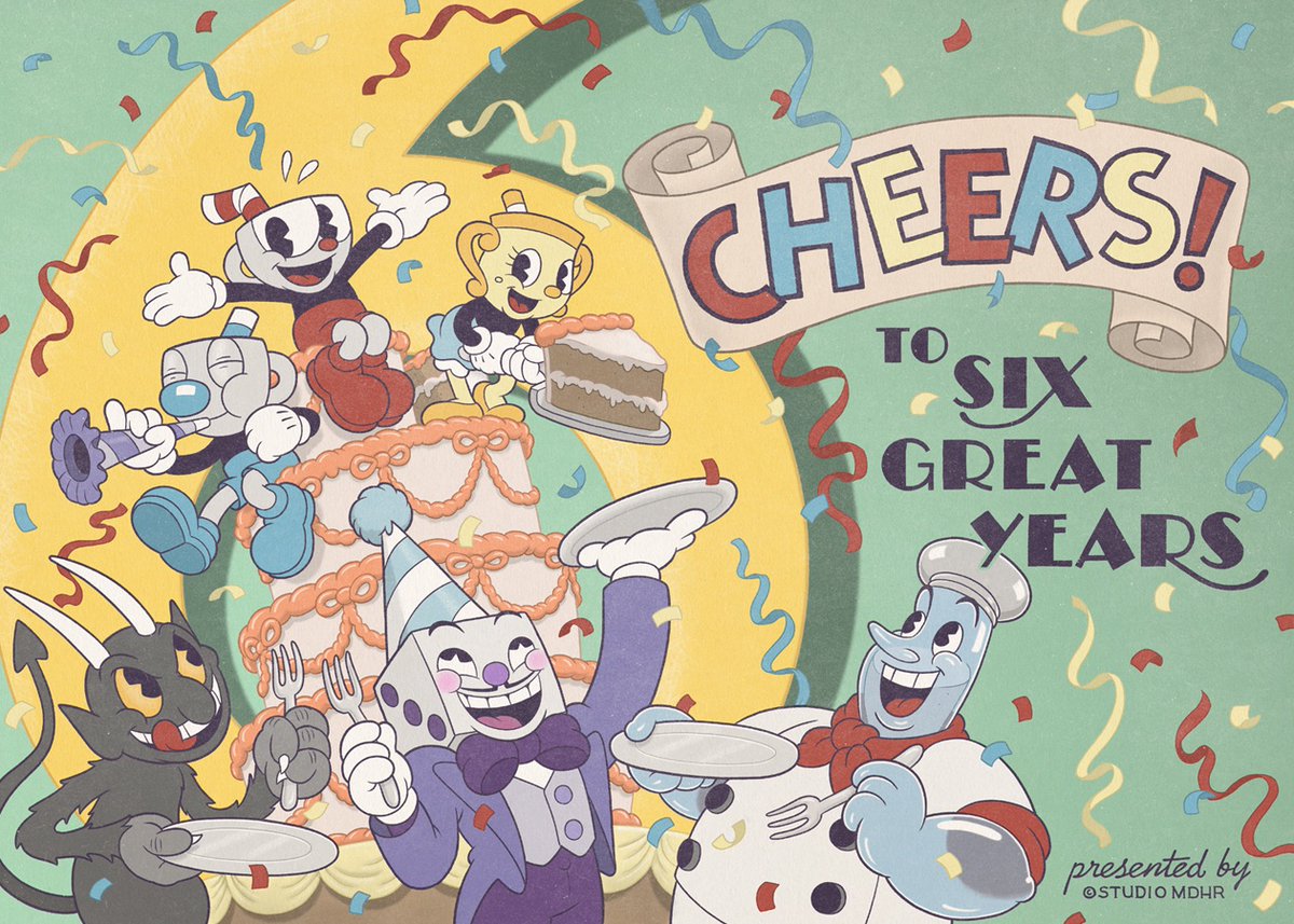 Cheers to six great years!! It's surreal to think about how much time has passed since we launched our little animated adventure. To all the pals in our wonderful Cuphead community, and anyone who has ever taken a trip to the Inkwell Isles, our deepest thanks.