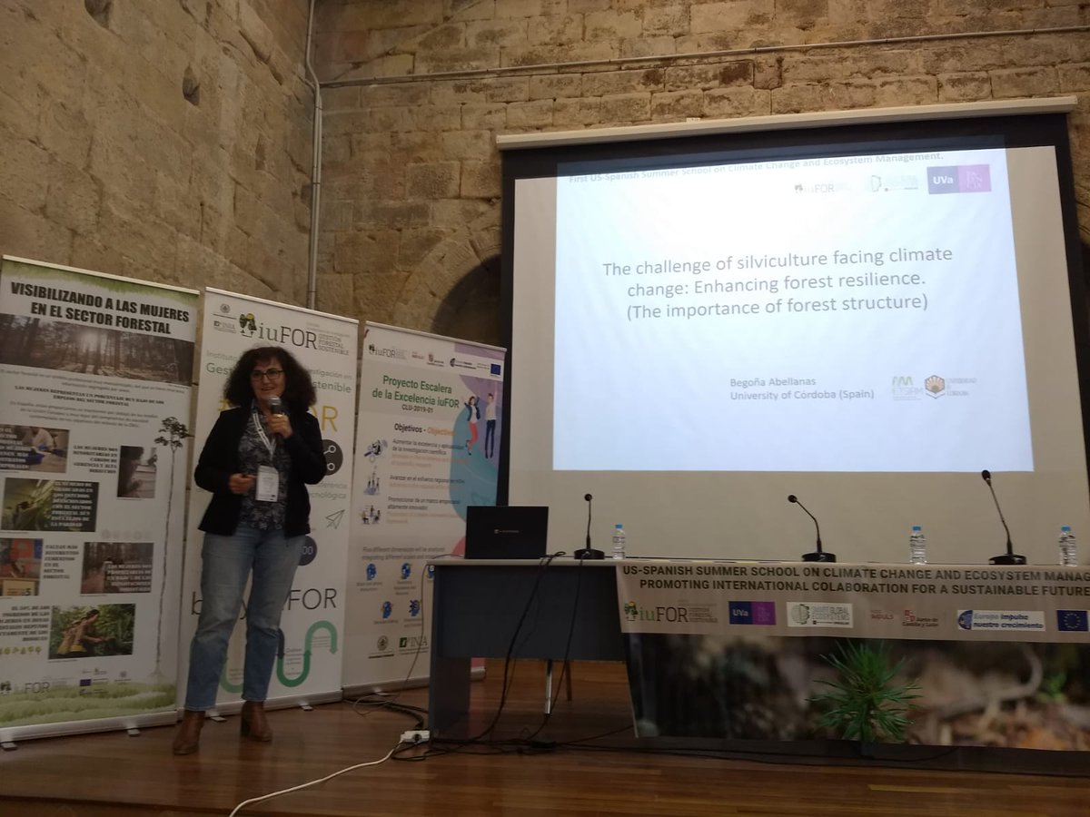 ir1aboab's tweet photo. Fruitful and inspiring experience in the 1st US-Spanish Summer School on Climate Change and Ecosystem Management. Thanks #iufor #UVa #Escaleradeexcelencia and all the enthusiastic participants! #AguilardeCampoo https://t.co/Dz3H34JiW7