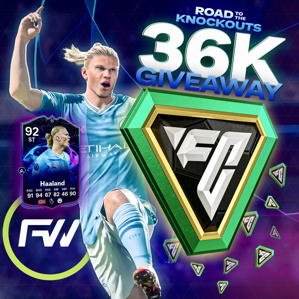 36K FC POINTS GIVEAWAY 🚨🚨🚨 To celebrate full game launch and RTTK going live we are picking 3 winners to receive 12k FC Points each 🎉 All you have to do to enter is simple⤵️ - Like ♥️ - Follow @FUTWIZ - Retweet 🔁 Winners will be chosen on Sunday! #FC24