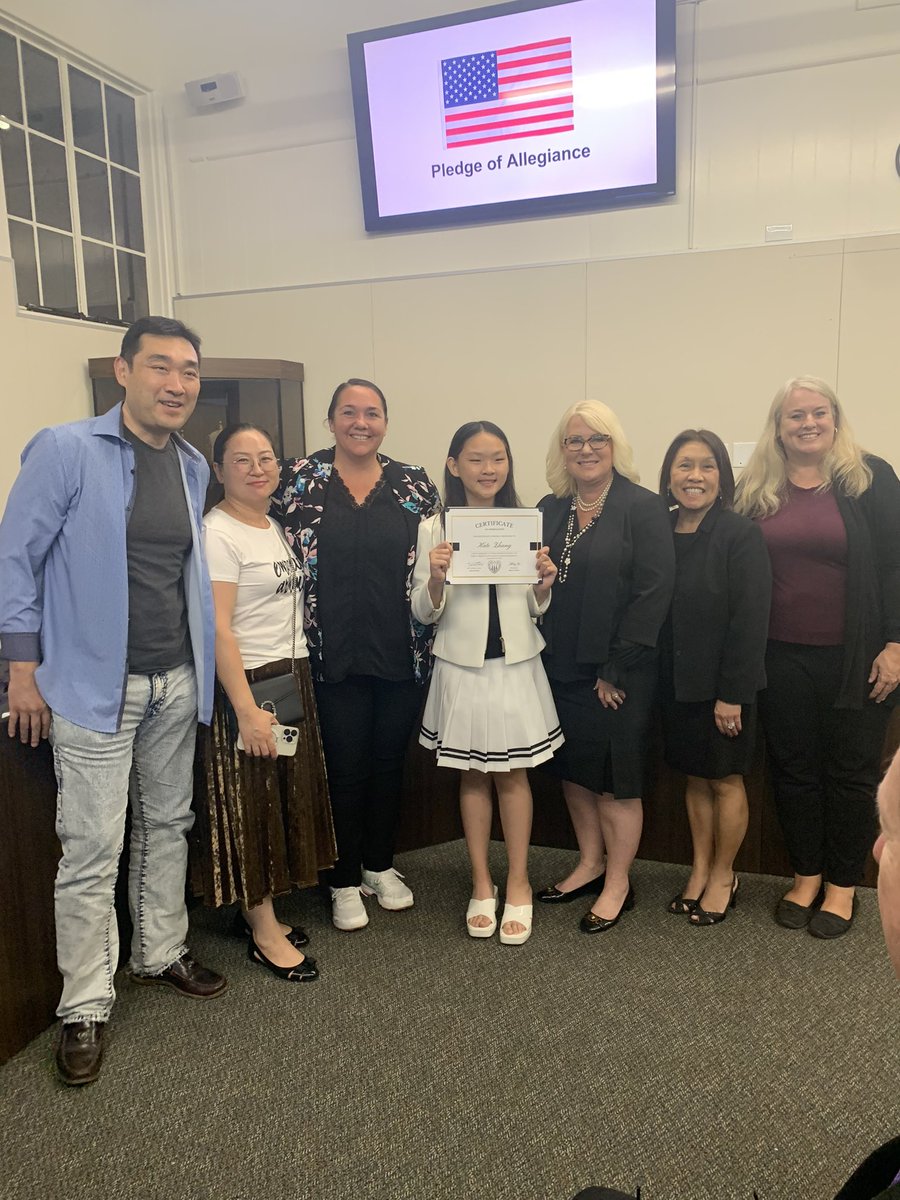 When your 5th Grade student leads the Pledge of Allegiance at the Board Meeting. Representing Valentine well Kate!