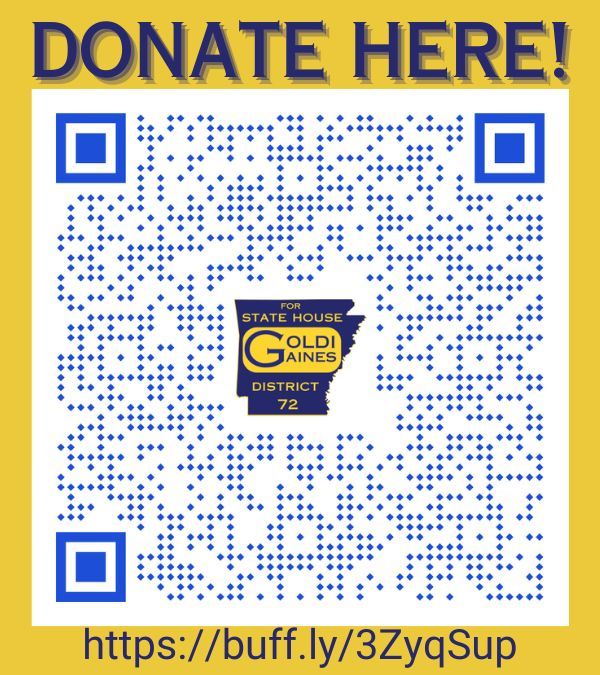 📣 Support Darlene "Goldi" Gaines for District 72 in AR!
Born and raised in this district, Goldi understands the challenges faced by our community. To make this campaign a success, we need YOUR support! Please consider donating to Goldi's campaign.