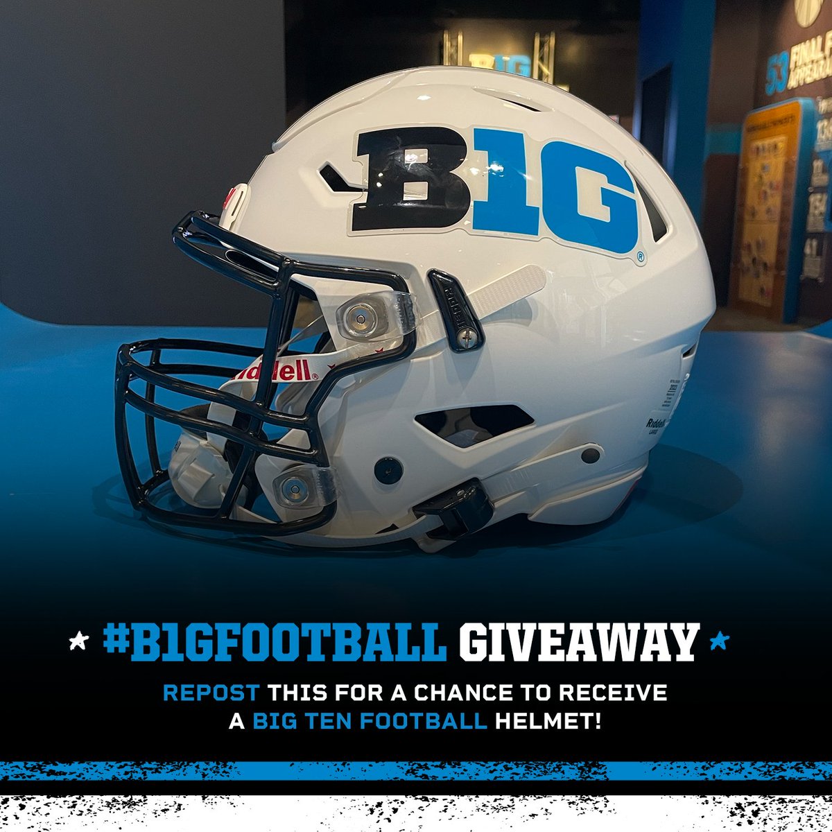 B1Gfootball's tweet photo. ⏰ 𝟮𝟰 hours until more #B1GFootball❗️

🏈 𝗥𝗘𝗣𝗢𝗦𝗧 for your chance to receive a Big Ten Football Helmet &amp; tune in all day Saturday!

➕ Giveaway rules: https://t.co/CEUjs3aDVs https://t.co/CUyVIZ7i9F
