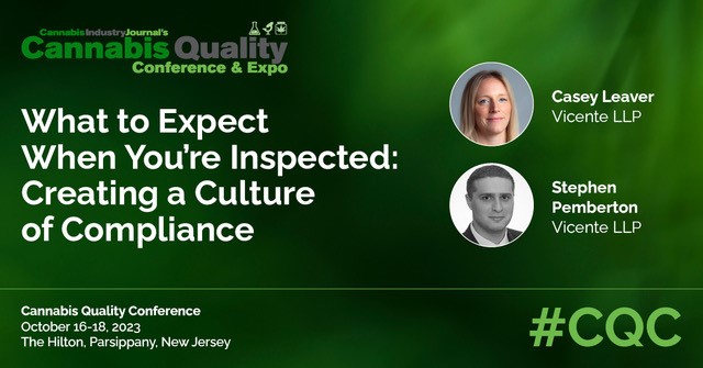 On 10/18, Vicente LLP’s Casey Leaver &amp; Steve Pemberton will discuss the importance of creating a culture of compliance within your cannabis operations at #CQC. Use code SPEAKER20 for 20% off at checkout!

vicentellp.com/updates/casey-…

#cannabiscompliance #cannabislaw @cannabiseditor