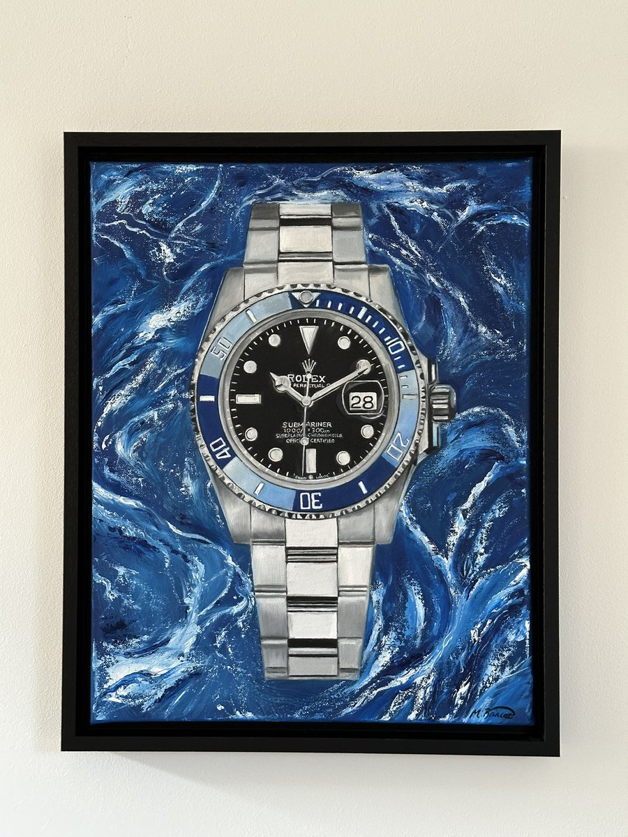 MillieB44's tweet photo. Oil on canvas. Gave this one an interesting background 🎨

#art #painting #Rolex #watches #clocks #blue #time #artist #fineart #gallery #water #abstractart #realism #framed #twitter #X https://t.co/0aC1Q8GLuY