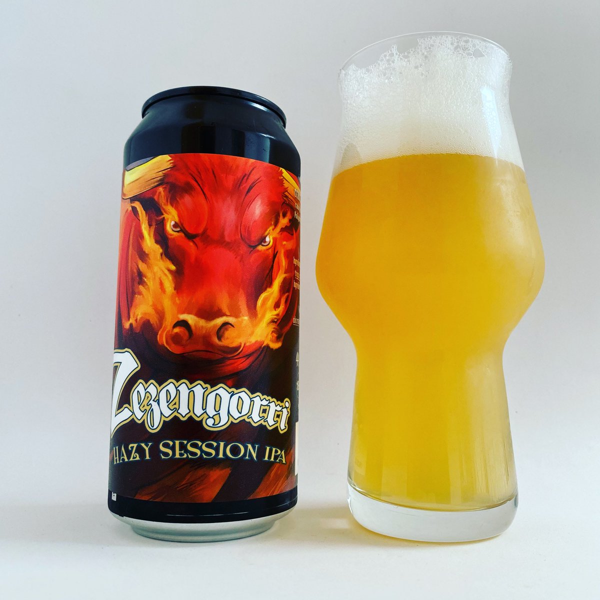 La Cerveza del Viernes: Zezengorri
Style: Hazy Session IPA
Alc. 4,5% Vol. 44cl. IBU’s n/a
Brewery: <a href="/BiribilBrewing/">Biribil Brewing</a>
#Pamplona #Navarra #Spain 

<a href="/schwanke1965/">Gonzo</a> <a href="/JaViviendo_/">Javiviendo ن</a> <a href="/Andresc1927/">Americano 🇦🇹</a> <a href="/pablosiana/">Pablo Álvarez Siana 🇪🇸🍏🍺</a> <a href="/lauramg180/">Laura</a> @BrendaGott <a href="/zappafaye/">Donna</a> <a href="/badhopper/">Jason Hopper</a> <a href="/CbcSpain/">Craft Beer Culture - CBC</a> <a href="/GAMF2/">GAMF📷®️</a> <a href="/ManvsAle/">👤Man vs Ale🍺</a> <a href="/badhopper/">Jason Hopper</a>