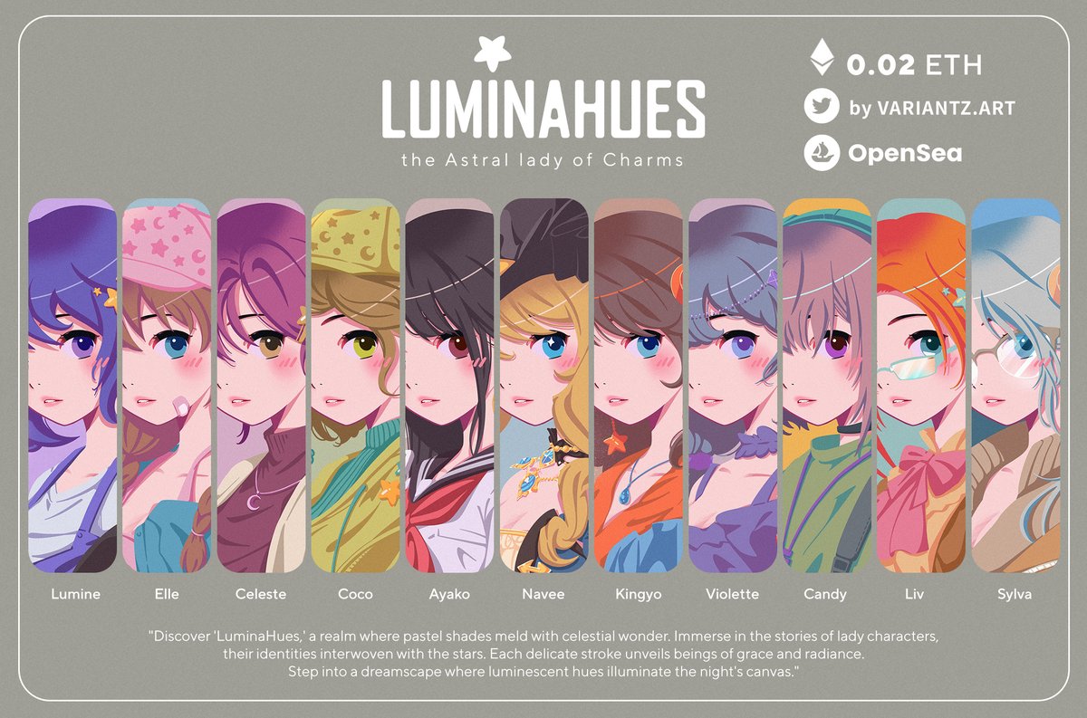 ⭐️LUMINAHUES✨
Pfp Nft 1/1 Edition
Available now opensea.io/collection/lum…
The Astral lady of Charms waiting to meet you💫💖
#NFTDROPS #nft #NFTArts #LuminaHues <a href="/opensea/">OpenSea</a>