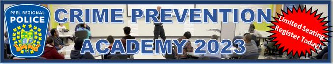 🚨It’s back! 📷
@PRPCrimePrev
is holding another FREE Crime Prevention Academy. Open to Peel Region residents 18+.  5 Tuesday evening sessions beginning November 7th from 7pm-9:30pm. Seats are limited register today via PRPCPSAcademy@peelpolice.ca. More info to follow.