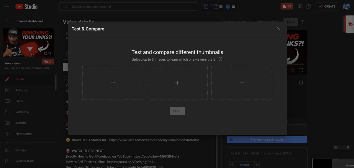 New YouTube A/B Thumbnail Tool is GAME CHANGING