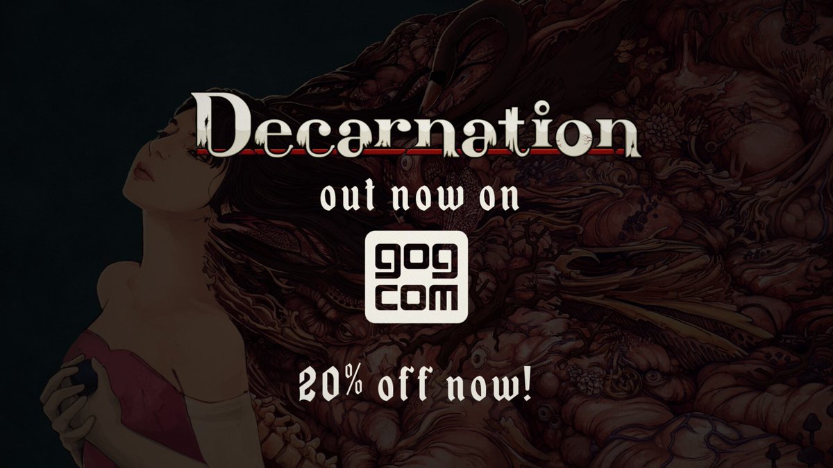 Decarnation is now available on GOG and no, you're not dreaming, it is 20% off for a limited time!

Jump into a nightmarish world like no other now - gog.com/game/decarnati…