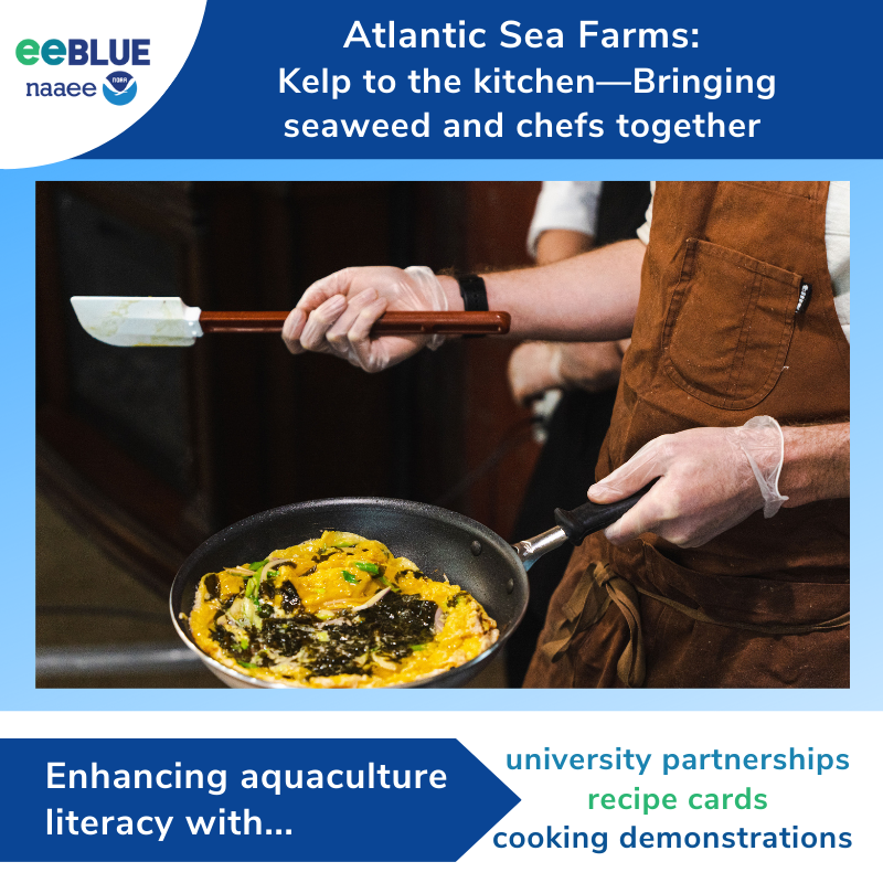 NOAAeducation's tweet photo. It wouldn’t be #AquacultureWeek without some seaweed! Kelp farming is providing hope for coastal communities, and #eeBLUE #AquacultureLiteracy grantees at Atlantic Sea Farms partnered develop kelp recipes for all: https://t.co/eU71d5WP6P
@thenaaee https://t.co/9Kt841xUmQ