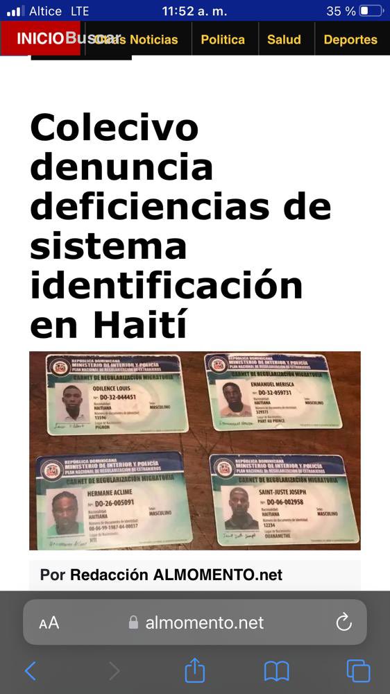 Uno de los abusos de la comunidad internacional contra nuestro país ha sido presionarnos para otorgar documentos a los haitianos. Ellos admiten ausencia de identificación, pretendiendo endosar esa obligación a la RD. Lo mejor es aprovechar esta coyuntura para ruptura definitiva.