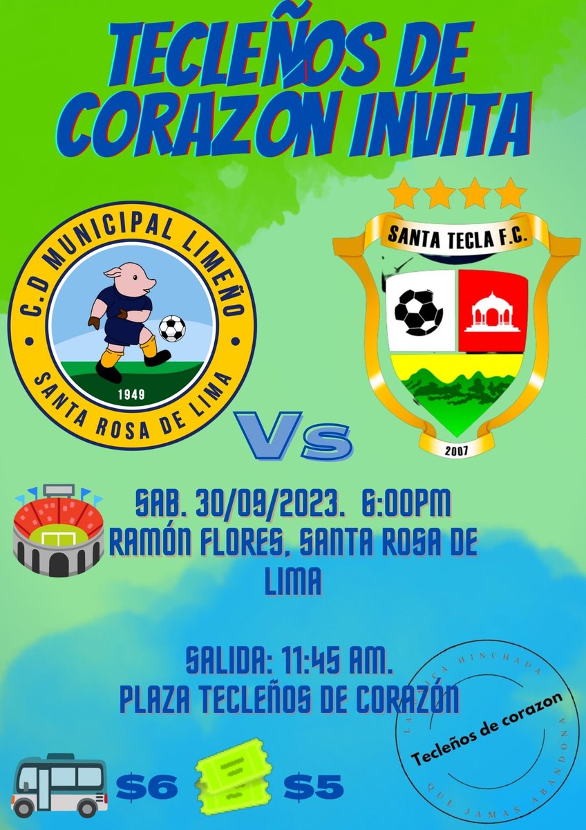 Porque la lucha continua, allá donde nuestro equipo vaya, allá le acompañaremos, Vamossss Teclaaaaa. La Hinchada que Jamás abandona, estará hasta el final contigo Teclita <a href="/santateclafc/">Santa Tecla Fútbol Club</a> 🦜⚽️🤙🦜💚💙
