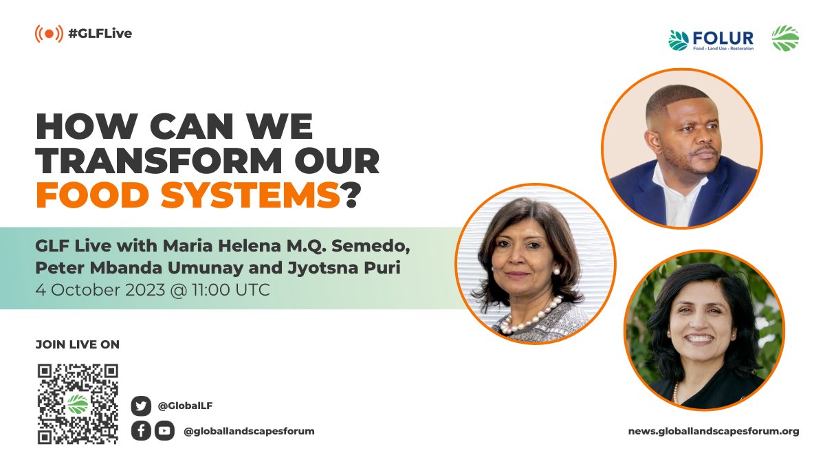 GlobalLF's tweet photo. Discover key takeaways from @theGEF Assembly and what they mean for ecosystem protection and #foodsystems💡

Join this GLF Live with @petermbanda, @FAO @MariaLenasemedo  and @IFAD @Jo_Puri
🗓️ 4 October | 11h UTC
Learn more: https://t.co/QofrEyY8YM

 #FOLURImpact @FOLURImpact https://t.co/KlqJn04Srj