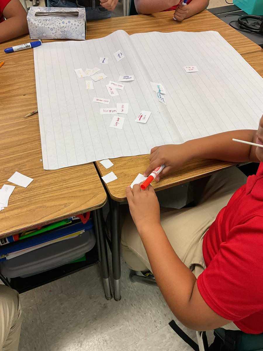 Klp_1111's tweet photo. I can’t thank @KaganOnline enough for this strategy. The “yay” and “yes” I hear when they know we are going to do Jot Thoughts is amazing. This time they wrote down traits and then created a graphic organizer. Not only did they classify the traits but they had to justify them. https://t.co/TO2PZIvvbg