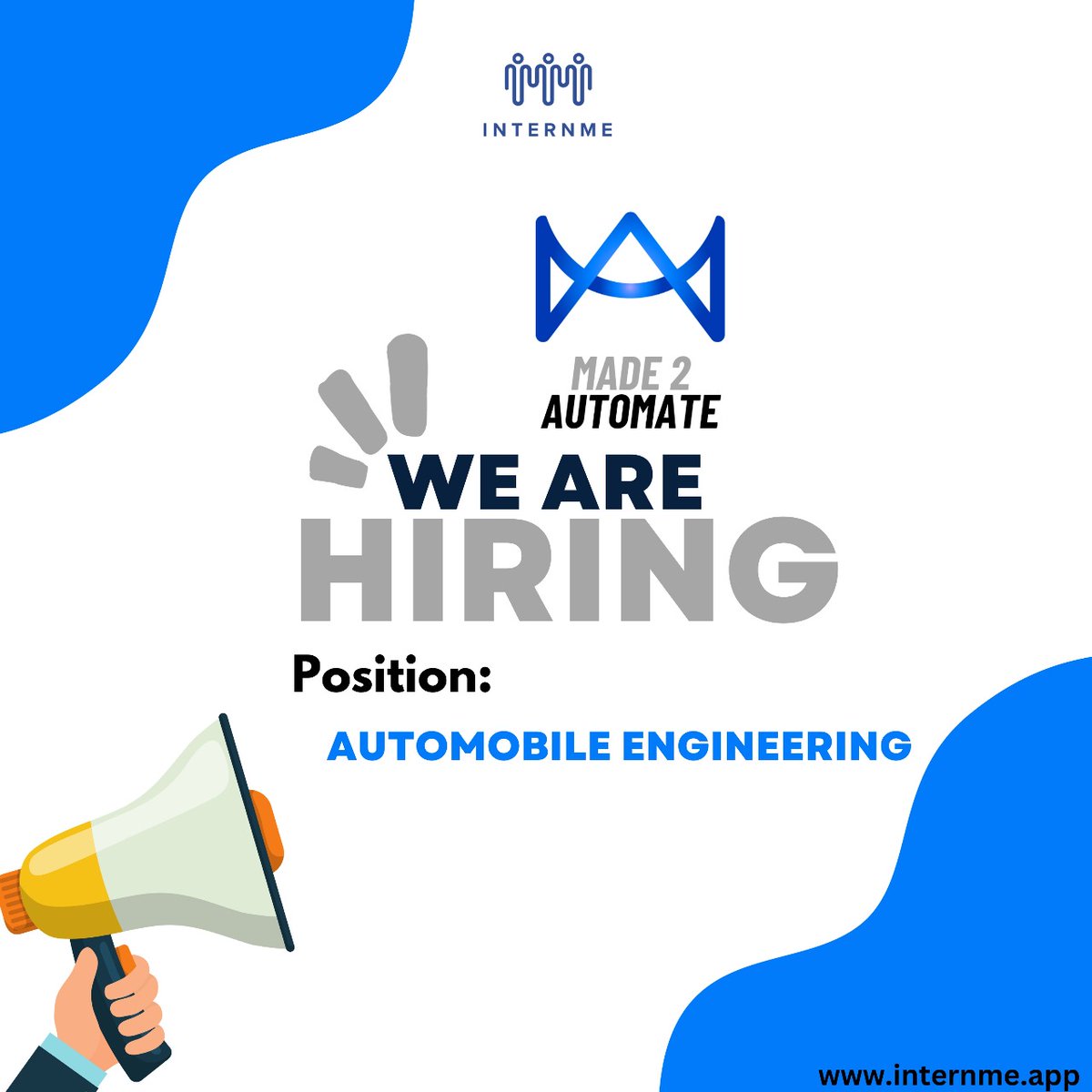 internme_intern's tweet image. Auto engineers, rev up your career! Join us, pioneers in innovative vehicle design. Shape the future, apply at internme.app.
#hiring #automobileengineer #joinourteam #jobopening