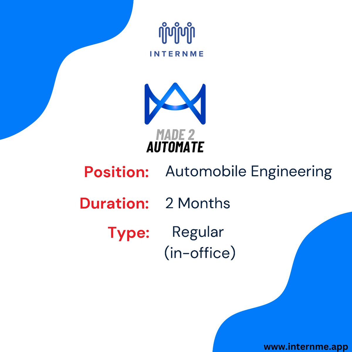 internme_intern's tweet image. Auto engineers, rev up your career! Join us, pioneers in innovative vehicle design. Shape the future, apply at internme.app.
#hiring #automobileengineer #joinourteam #jobopening
