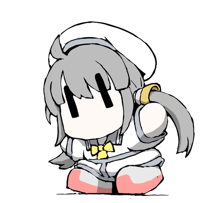 艦これラクガキ、まめ艦ふーふトコトコと歩いてアレコレ見回っています、初めて見るもの多いようです^^ 