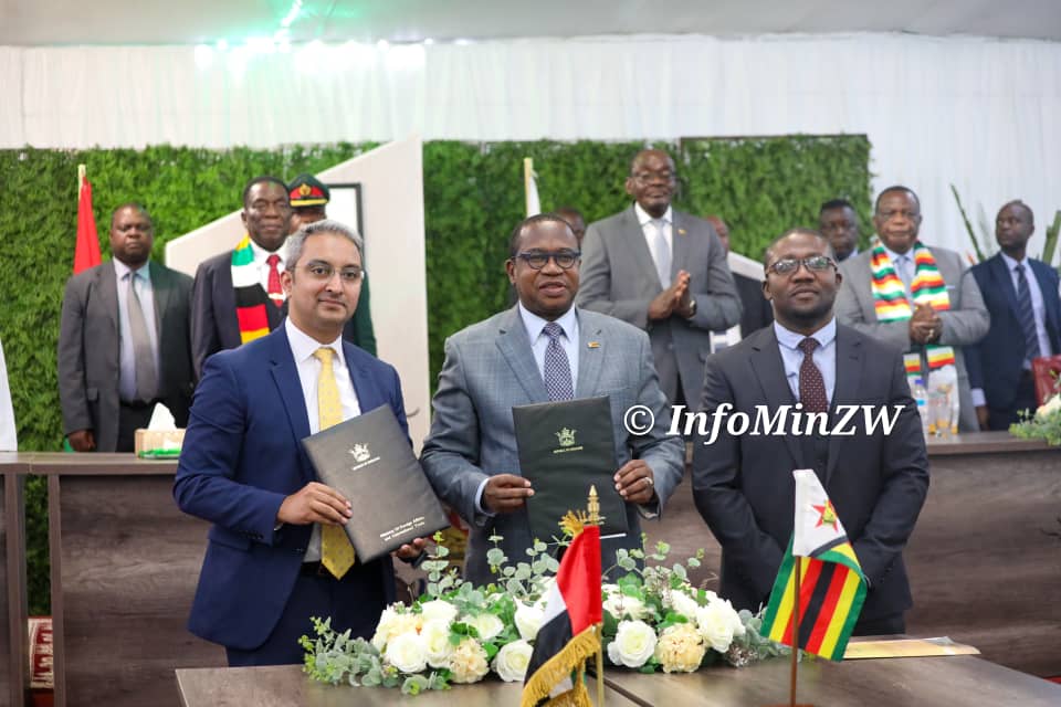 Ministry of Information, Publicity & Broadcasting (@infominzw) on Twitter photo His Excellency President Mnangagwa <a href="/edmnangagwa/">President of Zimbabwe</a> also witnessed the signing ceremony for the MOU on Cooperation in carbon credit financing.
Zimbabwe was represented by the Minister of Finance, Prof M. Ncube, while Blue Carbon was represented by General Counsel Saboor Karamat. His Excellency President Mnangagwa <a href="/edmnangagwa/">President of Zimbabwe</a> also witnessed the signing ceremony for the MOU on Cooperation in carbon credit financing.
Zimbabwe was represented by the Minister of Finance, Prof M. Ncube, while Blue Carbon was represented by General Counsel Saboor Karamat.