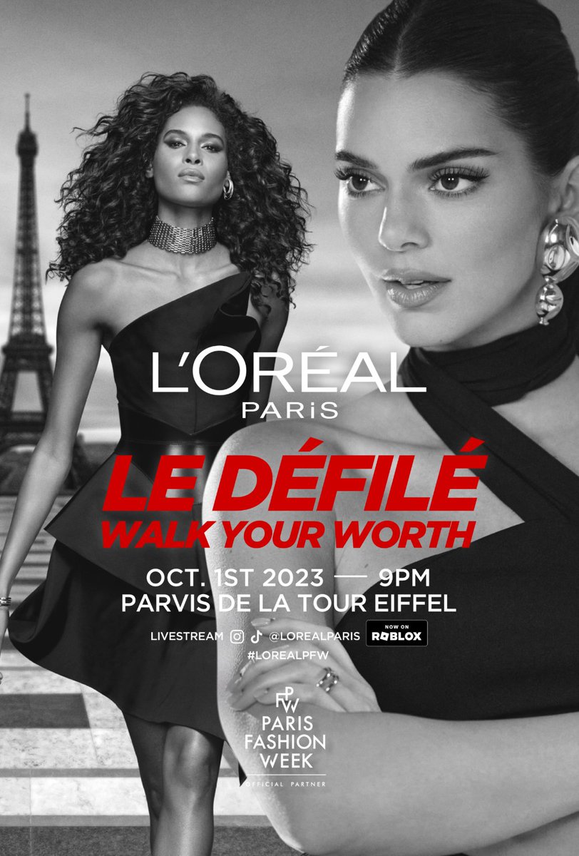 Tune in this Sunday, October 1st for the 6th edition of Le Défilé. This year’s show will take place at the iconic Eiffel Tower and our diverse and inclusive line-up will show you how to #WalkYourWorth! ✨ #LeDefileLOreal #LOrealPFW #WorthIt