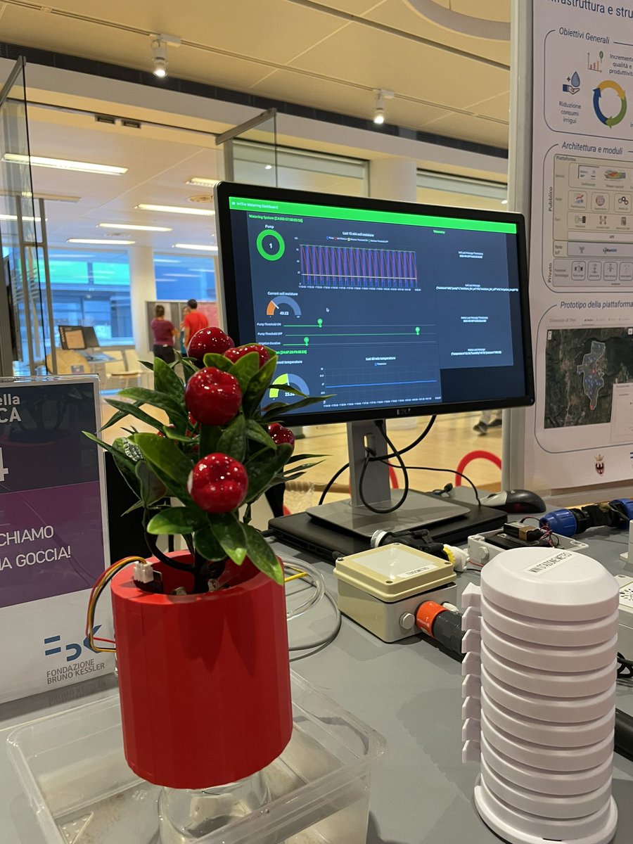 Our demo of the IrriTre Project where #IoT and #AI help improving #water usage for #Irrigation at the #Trento province #NotteEuropeadeiRicercatori
