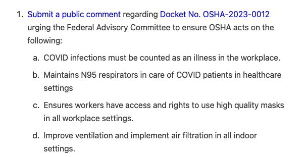 @MAHealthEquity @DrJudyStone @brosseau_lisa @PeoplesCDC @lzj961 @LazarusLong13 @pjavidan @maolesen @mryoung151 @COVID_Advocacy @jljcolorado @kprather88 @PPEtoheros @irina_manta @NNUBonnie @micah_arsham @NationalNurses @msmacb @amymaxmen @DrEricDing @luckytran @Greta_NP @joaquinlife @C19LH_Advocacy @WesElyMD @yaneerbaryam @CovidSafeMD @LauraMiers @danaparish @juliairzyk @LaSeletzky @scott_squires @CorsIAQ @OhCasavant @gregggonsalves @JimRosenthal4 @Justanewsletter @JessicaLexicus @NohaAboelataMD @CovidSaferSF @austieJFish @LongCovidAP @We_Are_SSD @BarryHunt008 @dbdugger @emilygraymd_mph @StoneColdPillar @MLS_Dave URGENT 🚨OSHA comments +requests to speak due *TODAY* Sept 29 -11:59pm EST 🚨All welcome 🚨Pls share widely Submit here: regulations.gov/commenton/OSHA… Info & sample comments: peoplescdc.substack.com/p/osha-must-pr… Select “Rules” as topic #MedTwitter @chronicallyadyk #EngineersCare @dgurdasani1