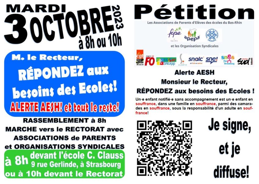 SNES_Strasbourg's tweet photo. #3octobre : journée d’action #AESH
https://t.co/w0Fc4340eH https://t.co/5SVwgpCBKs
