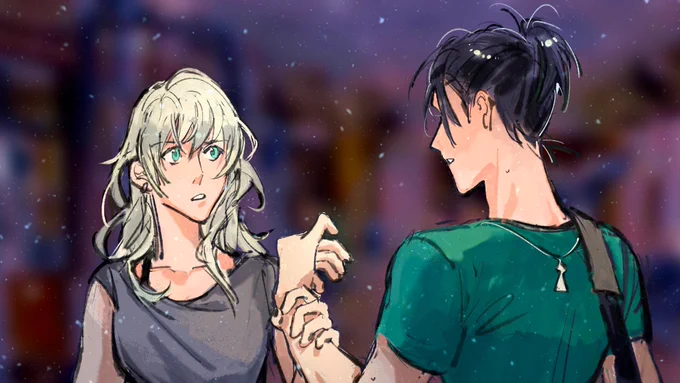 Rereading mehbecks' Felileth fic, Smitten, and have been drawing two thumbnail pics for the first few  