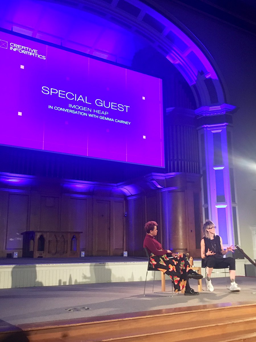 Musician / futurist / maker / legend @imogenheap in conversation with @gemcairn on - amongst (many) things - AI, following the laws / flow of nature, and achieving “no latency between a thought, an idea, and its manifestation”🪄

@CreateInf @UoE_EFI #CreativeInformatics