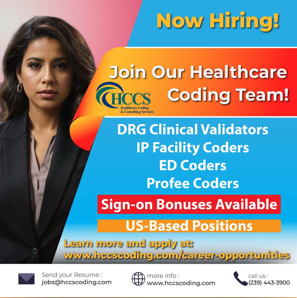 HCCSCoding's tweet image. 🌟 **Elevate Your Career with HCCS! 🌟**
✨ **We're Hiring!** Experience a rewarding and fulfilling career with HCCS! We offer a robust package and are dedicated to preserving coding jobs within the USA. 🇺🇸 #HCCSCoding #HealthcareJobs #USJobs