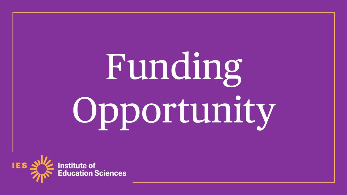 📢Funding Opportunity! IES is competing two Early Career Development and Mentoring Programs for early career education researchers at institutions of higher education, MSIs, and non-academic research organizations. Applications due January 11, 2024: ies.ed.gov/funding/ncer_r…