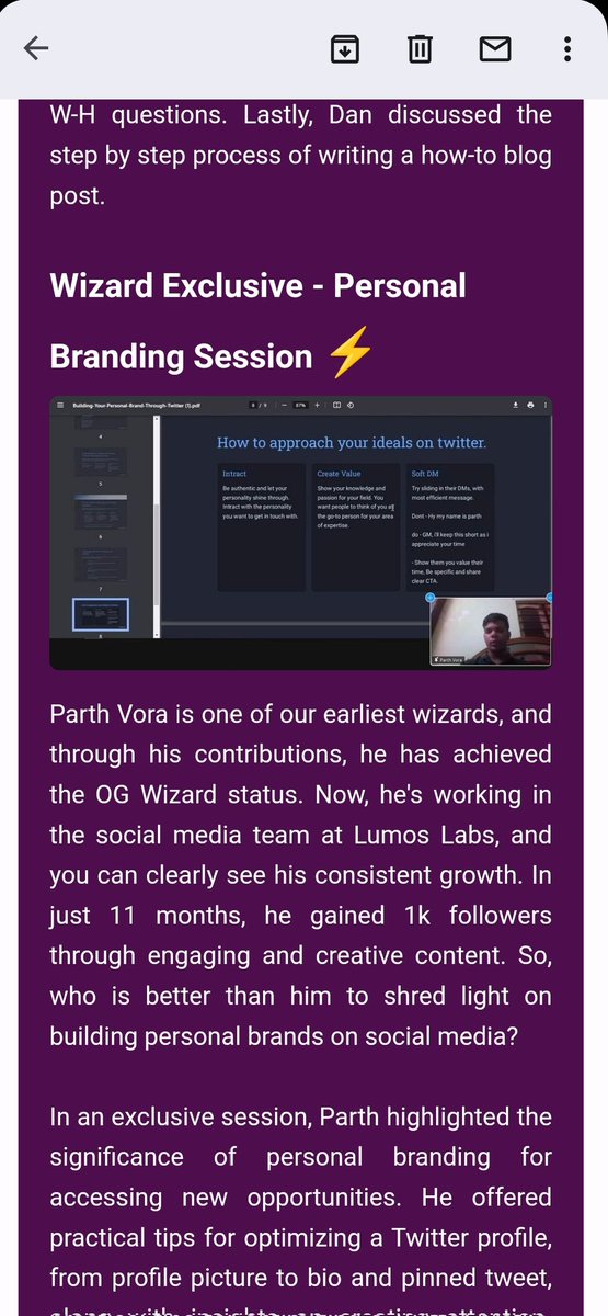 0xParthVora's tweet photo. Knock Knock! Check you inbox :)

Shared my 2 cents with our @WizardsOfLumos gang! 

Thank you @SBinaykiya ser for the newsletter &amp; feature! https://t.co/rlOSp8KjsY