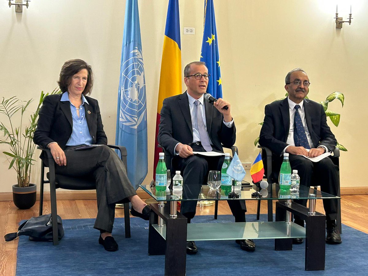 RomaniaUN_NY's tweet photo. Much appreciated the insights on #ClimateChange, Marine Ecosystems and disinformation at #EARF2023 from our distinguished speakers: 
✅USG @MelissaFleming 
✅@SorinBanciu from @RO_env 
✅@JamilBAhmad from @UNEP_NYO 
✅Paola Albrito @UNDRR 
✅Jennie King @jkingy

#SLR #SIDS #BBNJ https://t.co/Jr9IFIbsnV