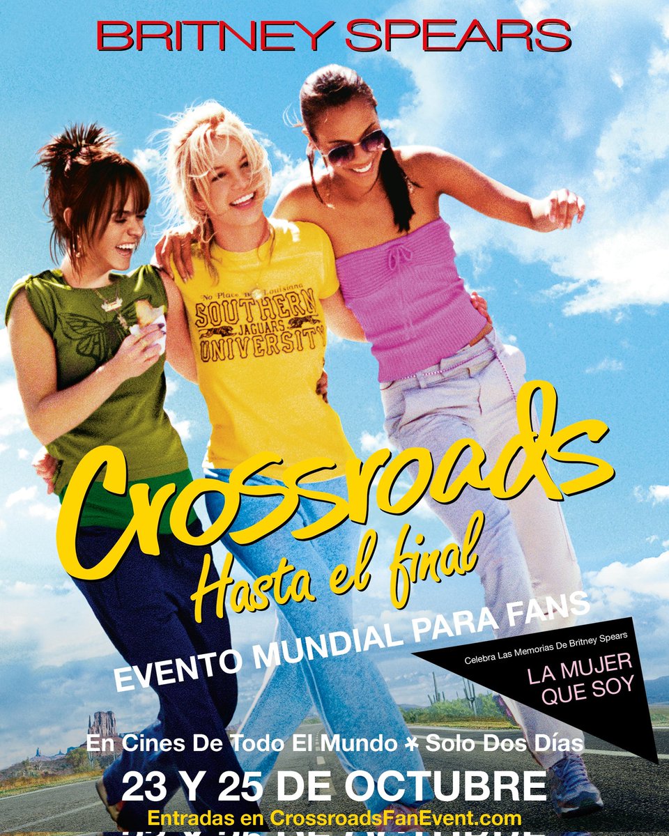BritneySSpain's tweet photo. ¡SORTEO! 💥

De la mano de @Cinesa estamos sorteando 4 ENTRADAS para poder ir cualquier cine de ellos a ver Crossroads. Sólo tenéis que seguir los siguientes pasos:

⭕ Seguir nuestra cuenta y a @Cinesa
⭕ Dar RT a éste tweet

Muchísima suerte a todxs 🍀 https://t.co/af9Oyrg136