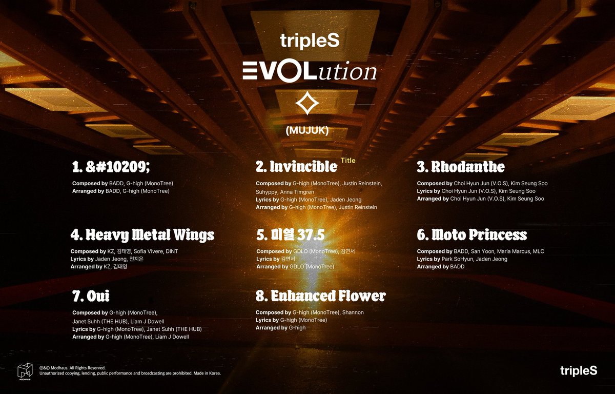LeeJiwooBRA's tweet photo. 🚨: Foi liberada a tracklist do album #MUJAN da unit #EVOLution que Jiwoo faz parte, o album sera lançado 11/10
#triples #트리플에 @triplescosmos https://t.co/s15r41OLav