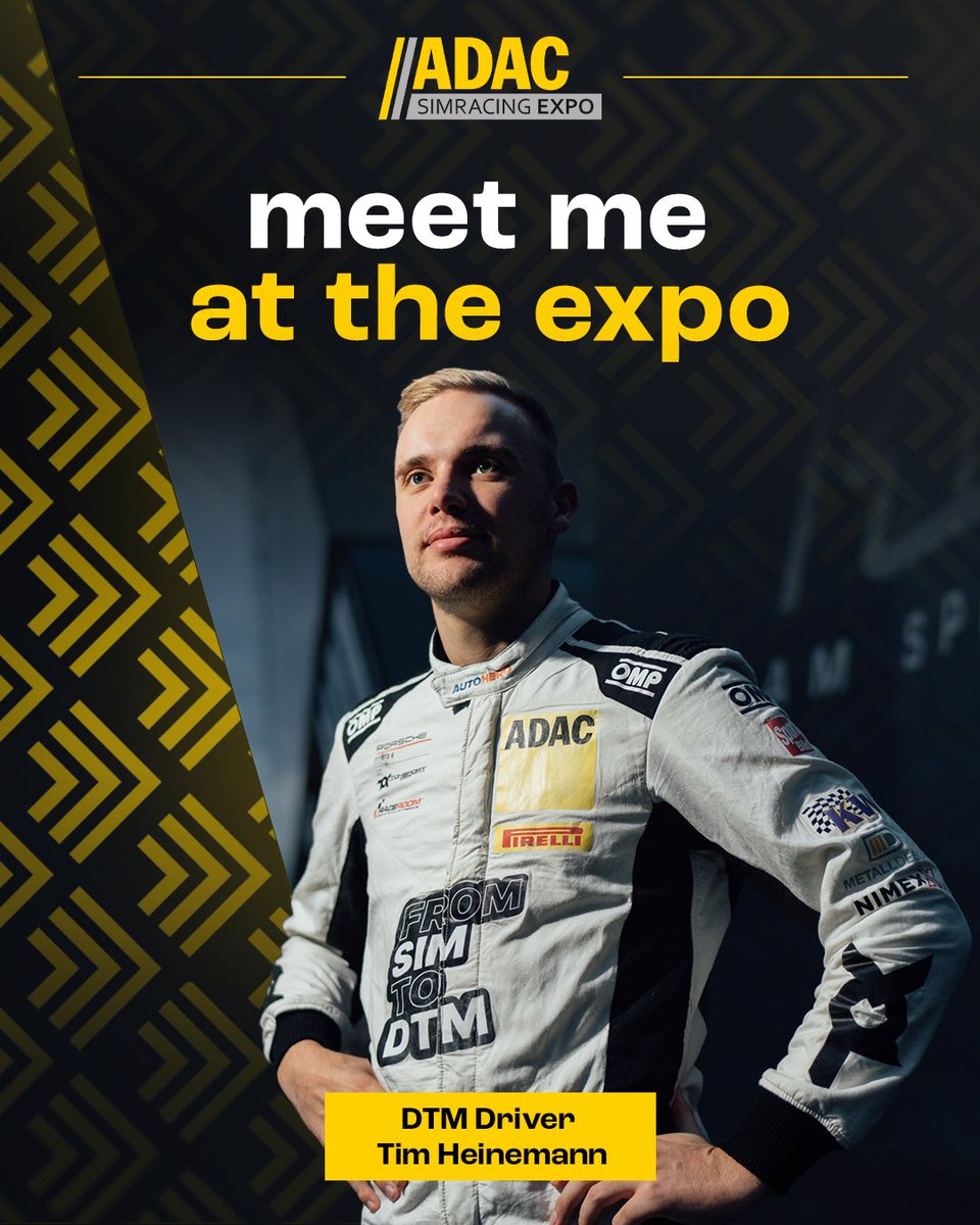 The countdown is on! In two weeks the #ADACSimRacingExpo will start into a new round and we can't wait to offer you an even bigger, better and faster event! 😉 You don't have a ticket yet? Then it's time now! Meet DTM driver @heinemann_tim in person at the Expo's meet and greet