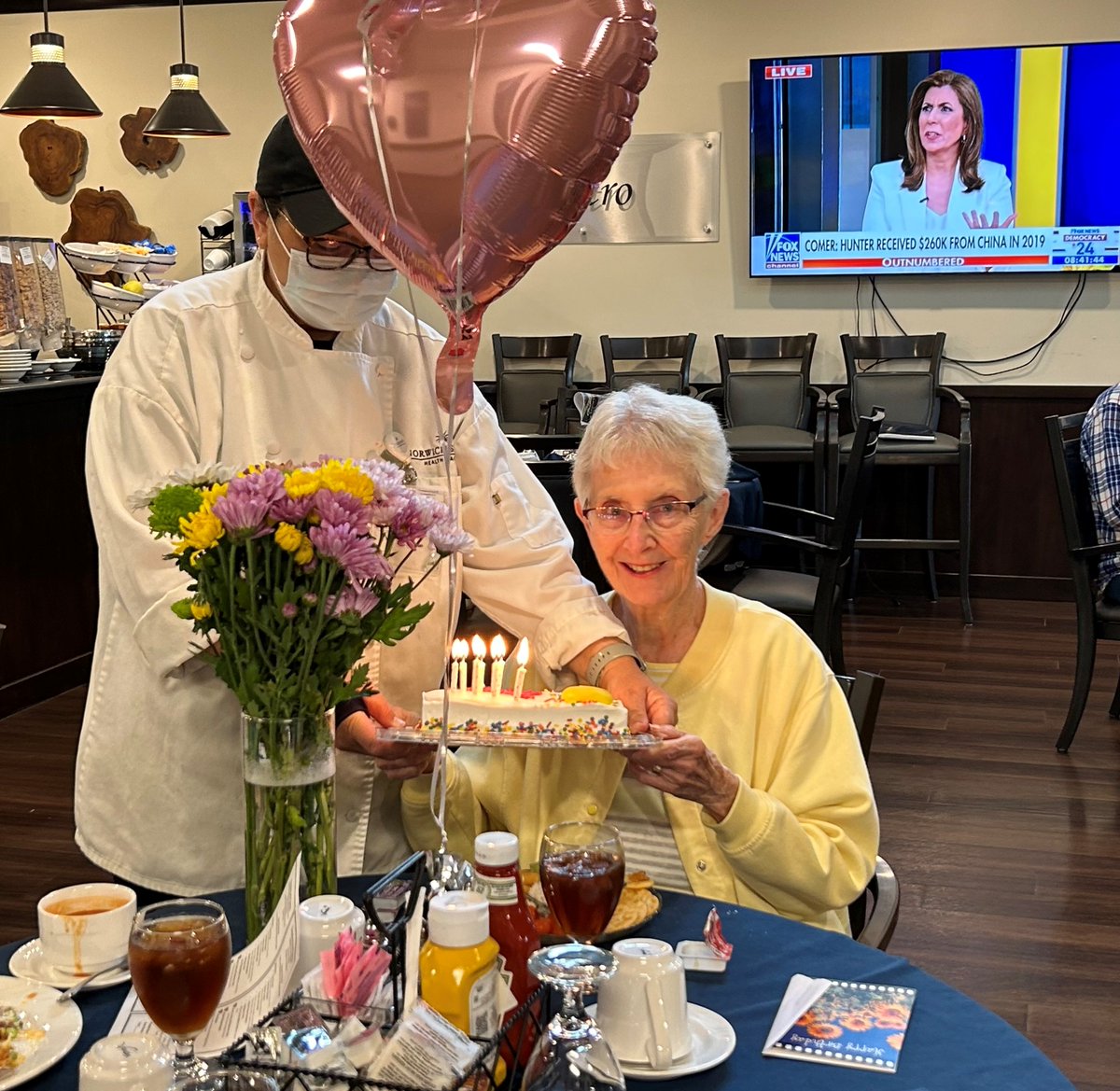 NorwichSprings's tweet photo. We celebrated Ruth's birthday this week in our IL bistro! Happy Birthday, Ruth from us here at Norwich Springs! 🎉 🎂 🎊 

#LiveWithTrilogy #WhereFamilyComestoCelebrate #SeniorLiving https://t.co/qScP7jrZPl