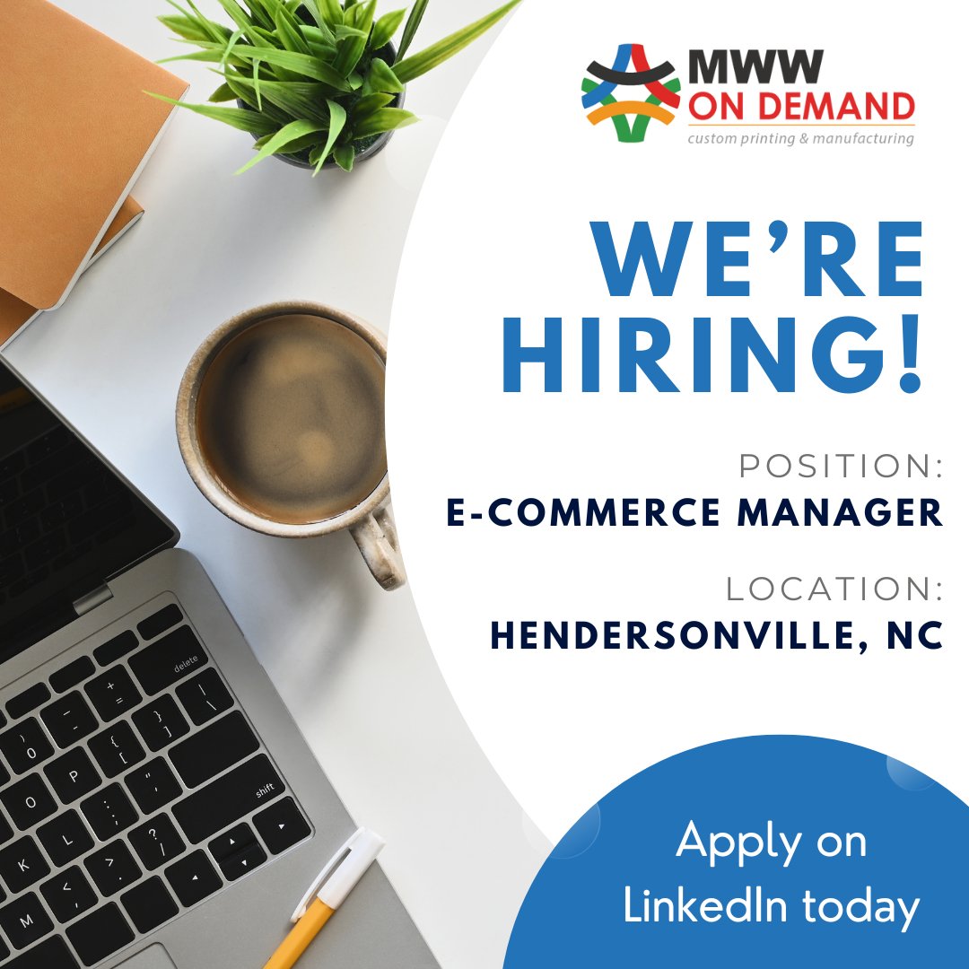 MWWOnDemand's tweet photo. We're hiring an E-Commerce Manager! This is a full-time, salaried position located in Hendersonville, NC. Click the link to learn more and apply today! ➡️ https://t.co/dLtiB91Dq8

#nowhiring #jobsearch #careers #ecommercemanager #hendersonvillenc #jobs #jobopening #hiring https://t.co/TtjC3Bv36X