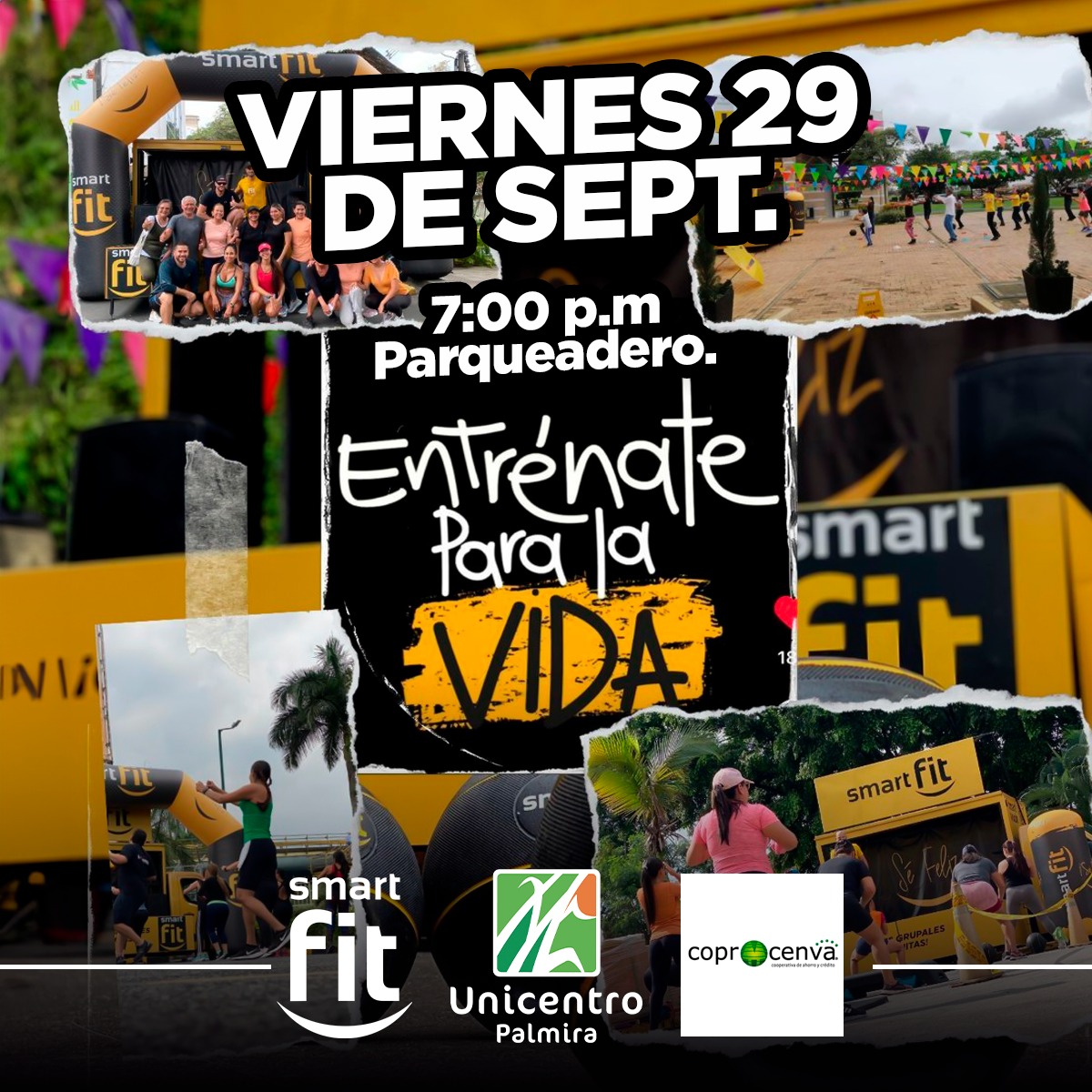 ¡Hoy clases de SMARTHIT y SMARTRUMBA, totalmente gratis! 😎 Nos vemos a las 7:00 p.m en nuestro parqueadero. Inscríbete en nuestro WhatsApp dando clic aquí wa.link/d7hecv o en nuestro punto de información.