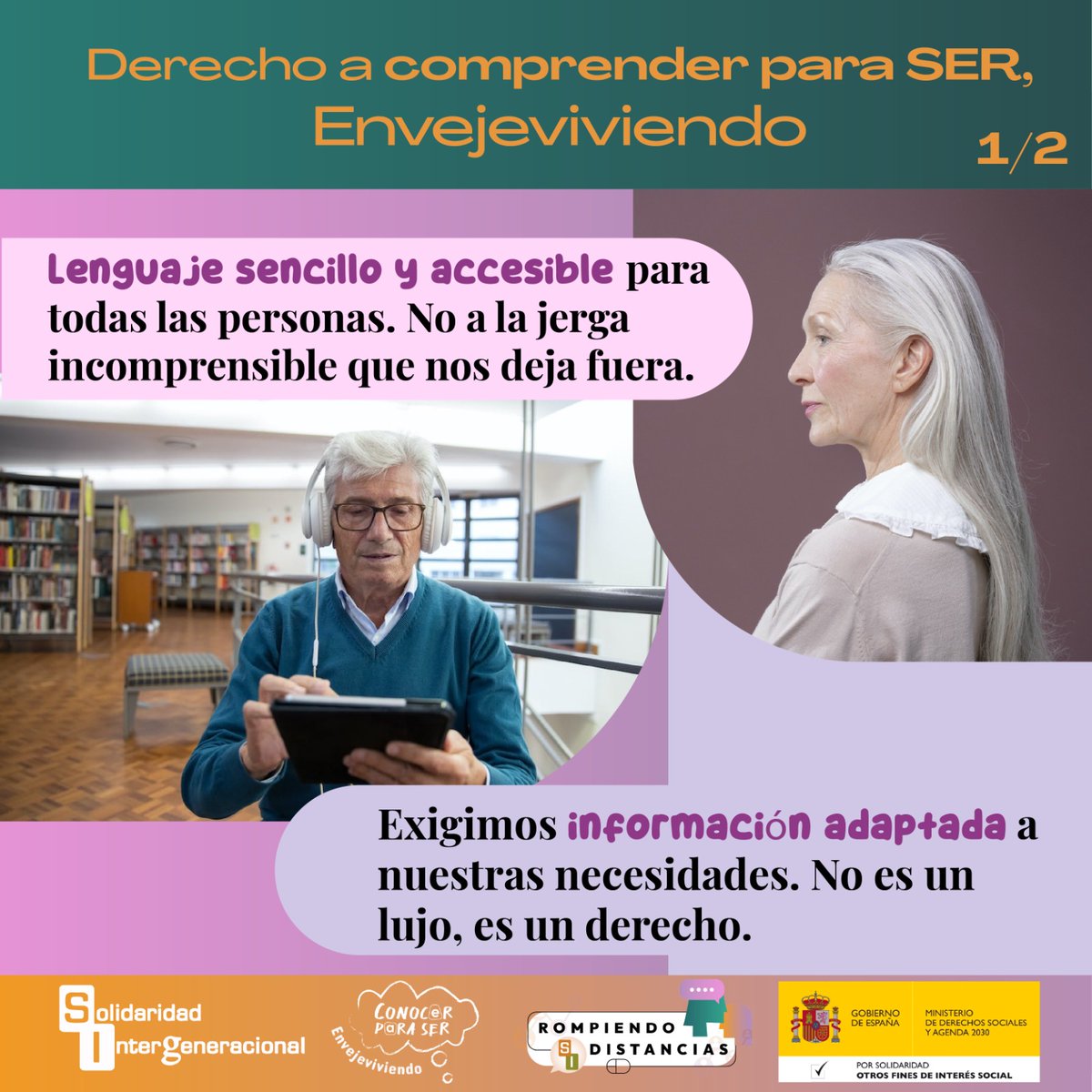 SolidaridadIn's tweet photo. 📢 Hoy 1 de octubre es el Día Internacional de las Personas Mayores
💪"Soy Mayor ¿Y qué?"
👥 ¡Exijimos información adaptada a nuestras necesidades! 🌐✨
#mayoryque
#soymayoryque
#VisibilidadencualquierEdad
#rompiendodistancias
#ConocerParaSer
@MSocialGob https://t.co/eRqvY89uO8