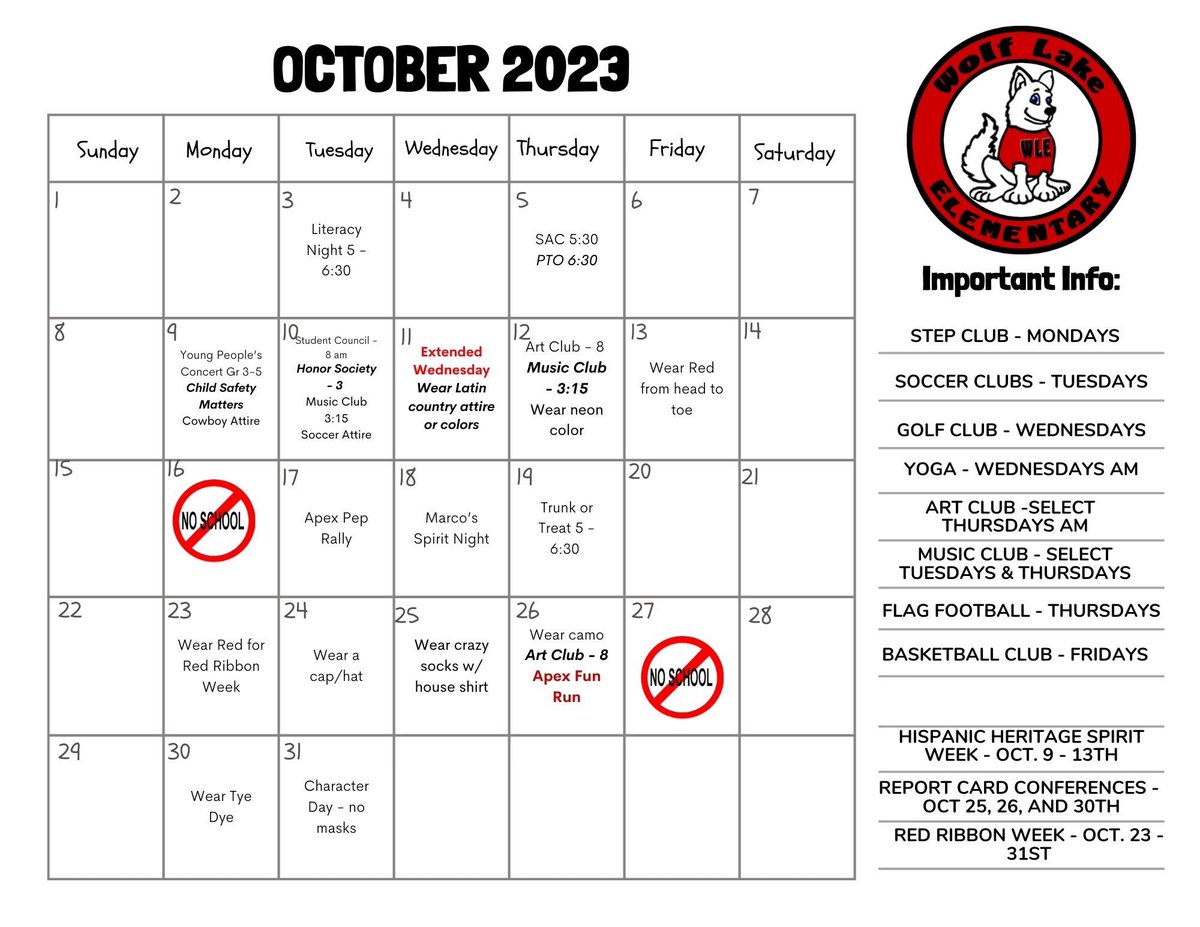 October will be a very busy month at WLE!
@