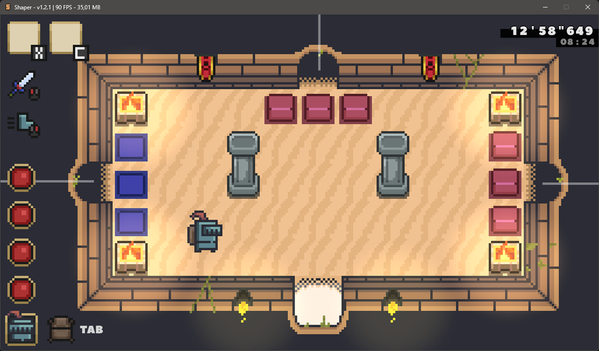 The speedrun timer is now finished.
I've been a lot inspired by the timer of <a href="/celeste_game/">Celeste</a> maybe because I got 200 hours playing Celeste 😅
But I hope you like it!

#shapergame #solodev