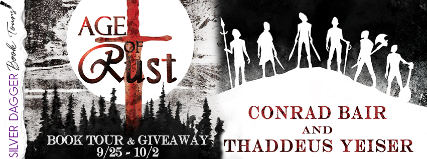 Shielasues's tweet photo. Age of Rust is a tale of displaced youth, the struggle for life, and the peril of love in war-time.
#Dystopian #PostApocalyptic #War #Fiction #Fantasy #AgeOfRust #InksmithPublishing #ConradBair #ThaddeusYeiser #SilverDaggerBookTours 
https://t.co/k0IHE7Btva https://t.co/8OMfvvGuLc