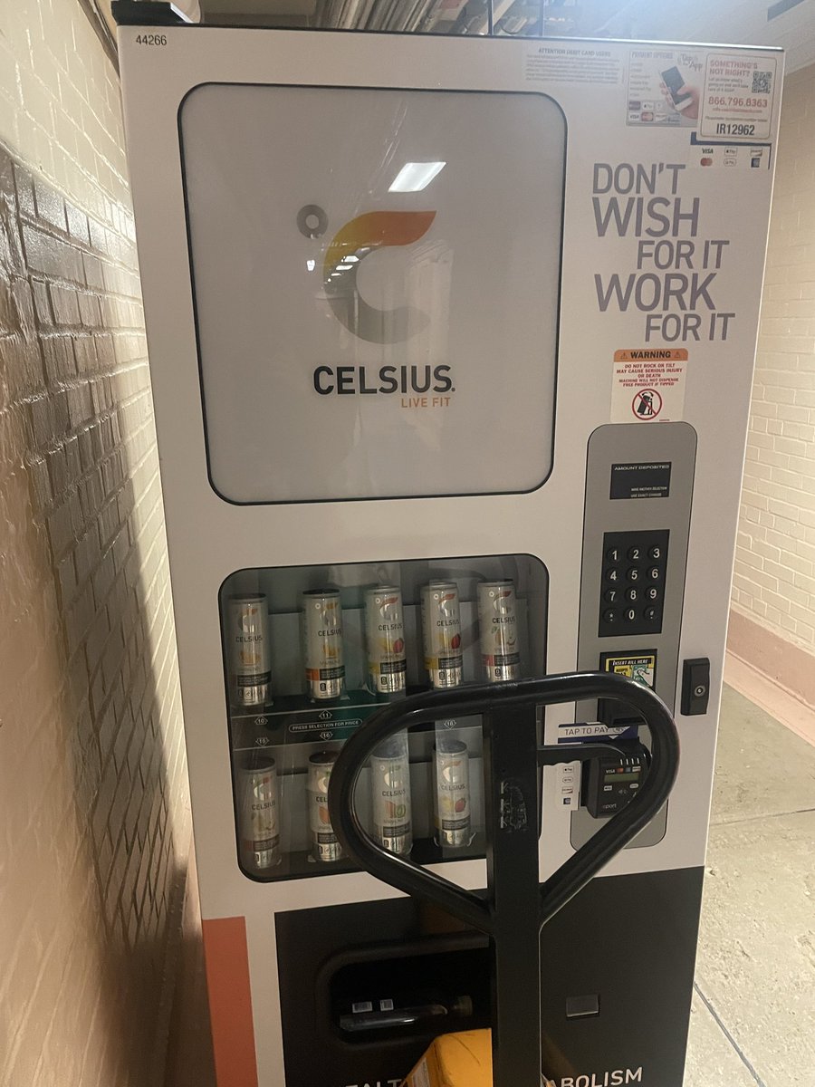 New Celsius vending machine bending installed on House side just in time for shutdown